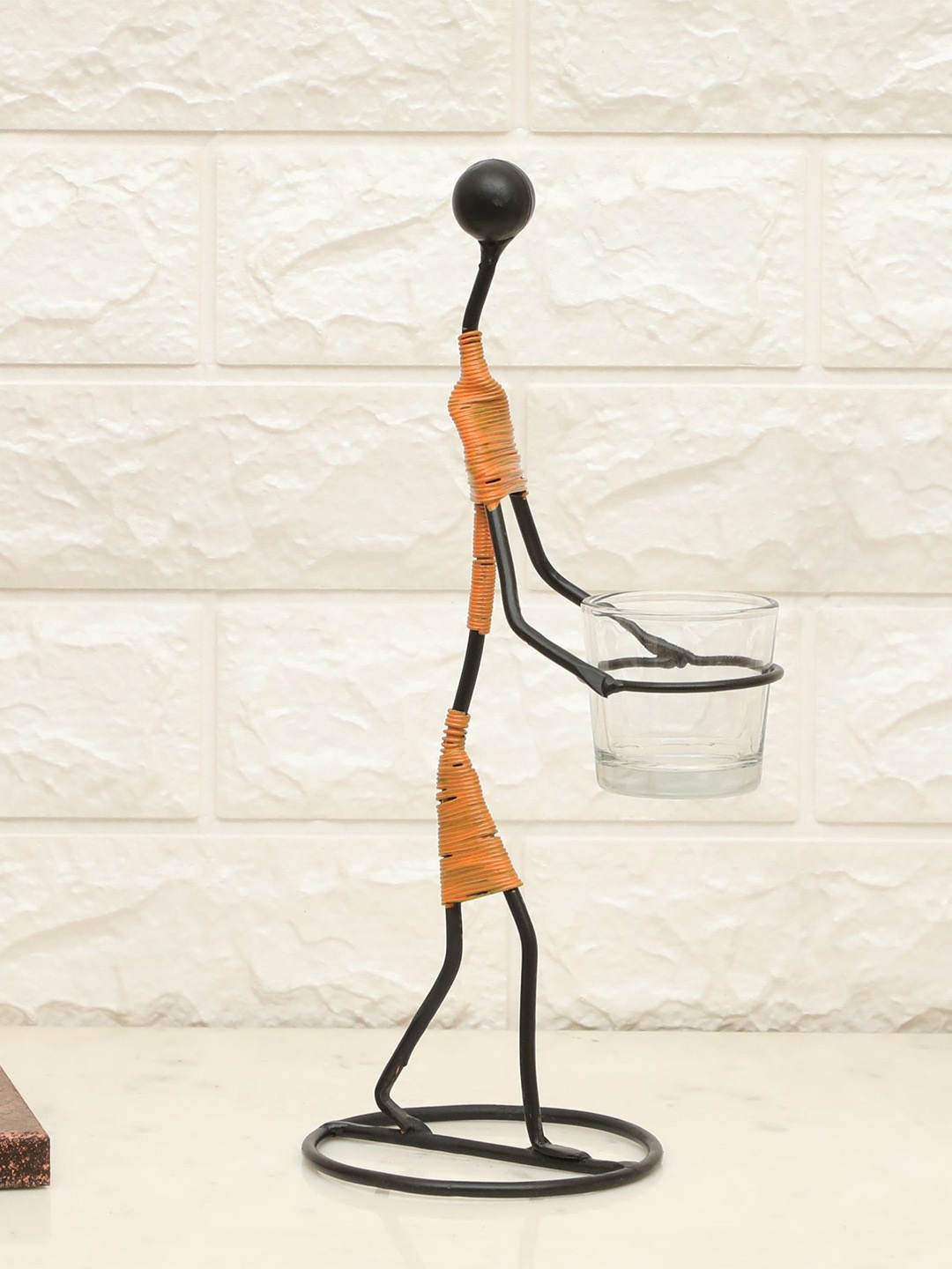 

vedas Mystical Indian Black and Orange Fengshui Figurine Showpiece