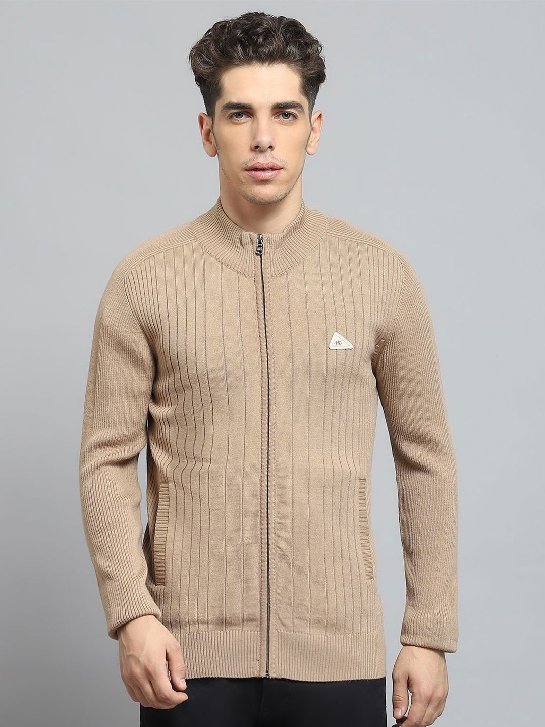 

Monte Carlo Men Striped Woollen Pullover, Khaki