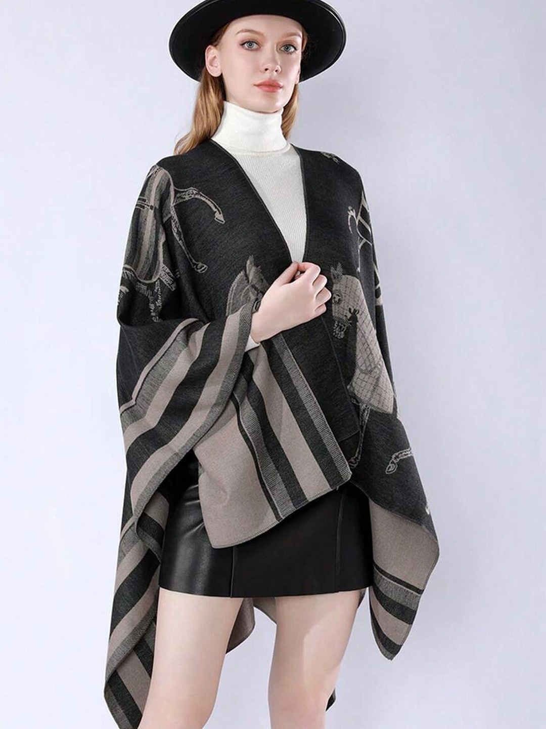 

LULU & SKY Women Shrug, Grey
