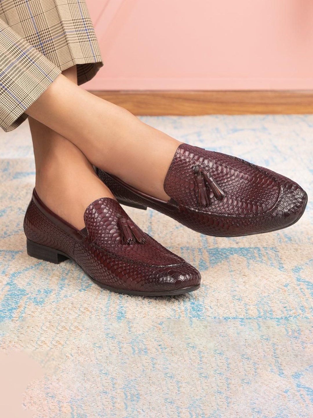 

Tresmode The Cytas Brown Men's Leather Tassel Loafers