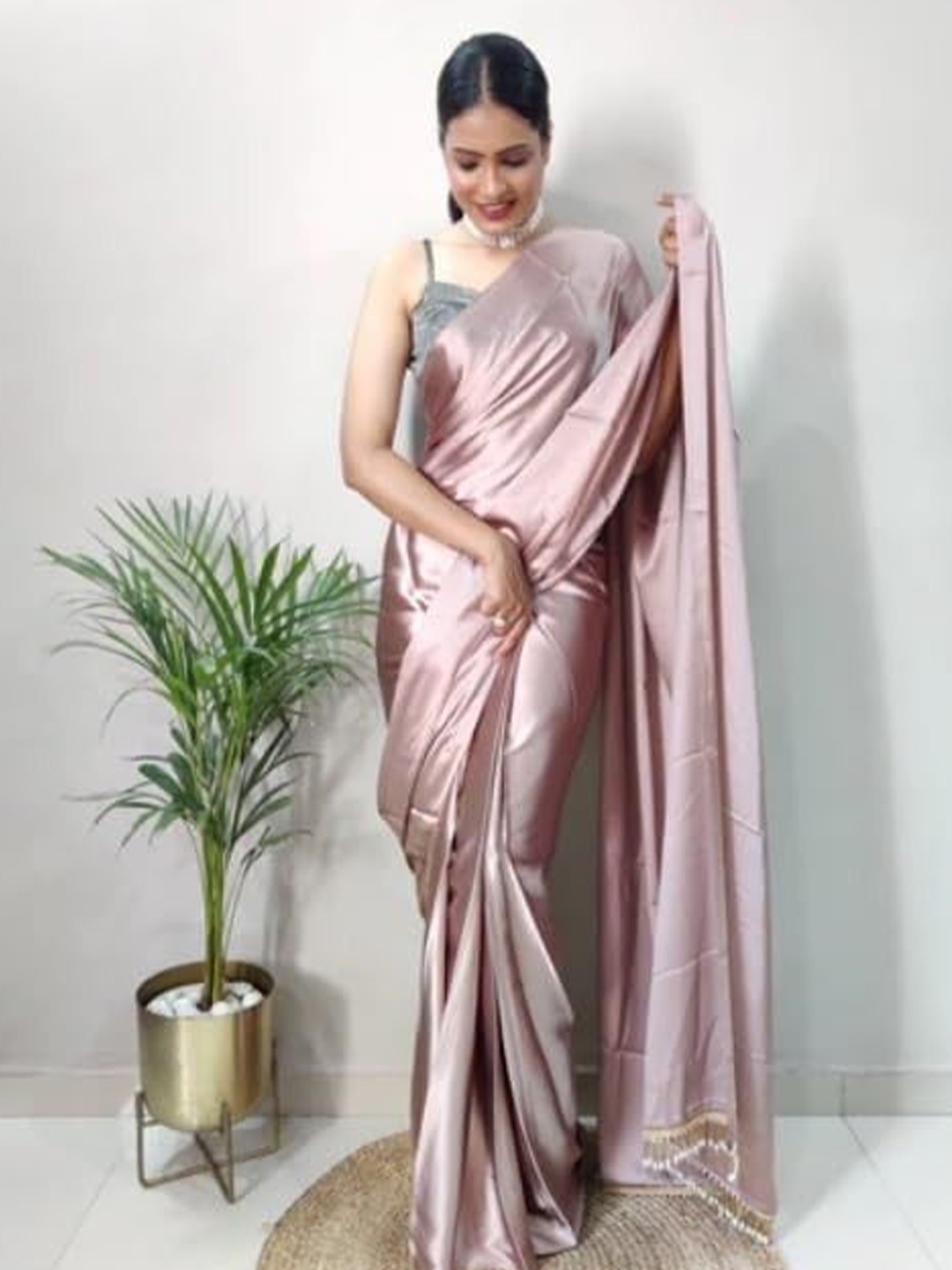 

Florence Satin Saree, Lavender
