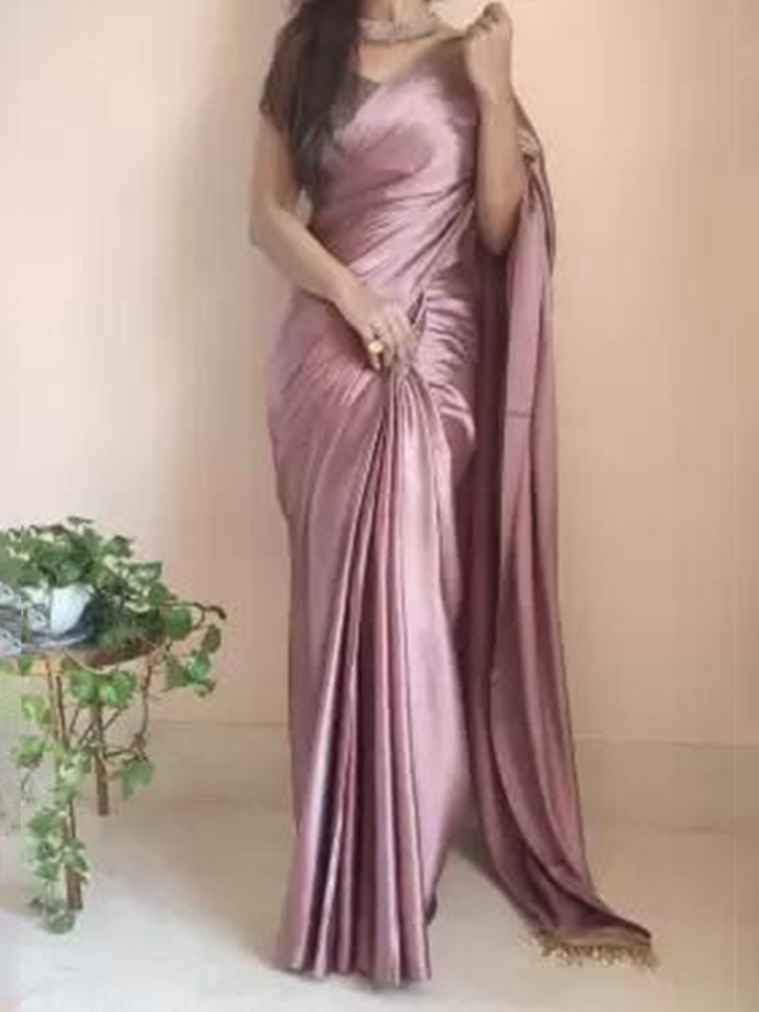 

Florence Satin Saree, Pink