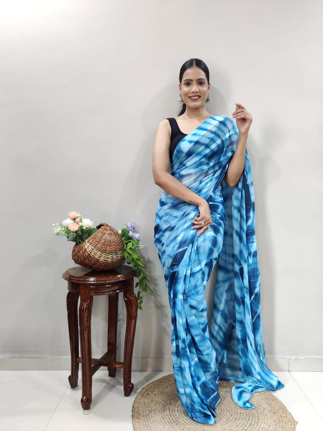 

Upalksh Tie and Dye Kota Saree, Blue