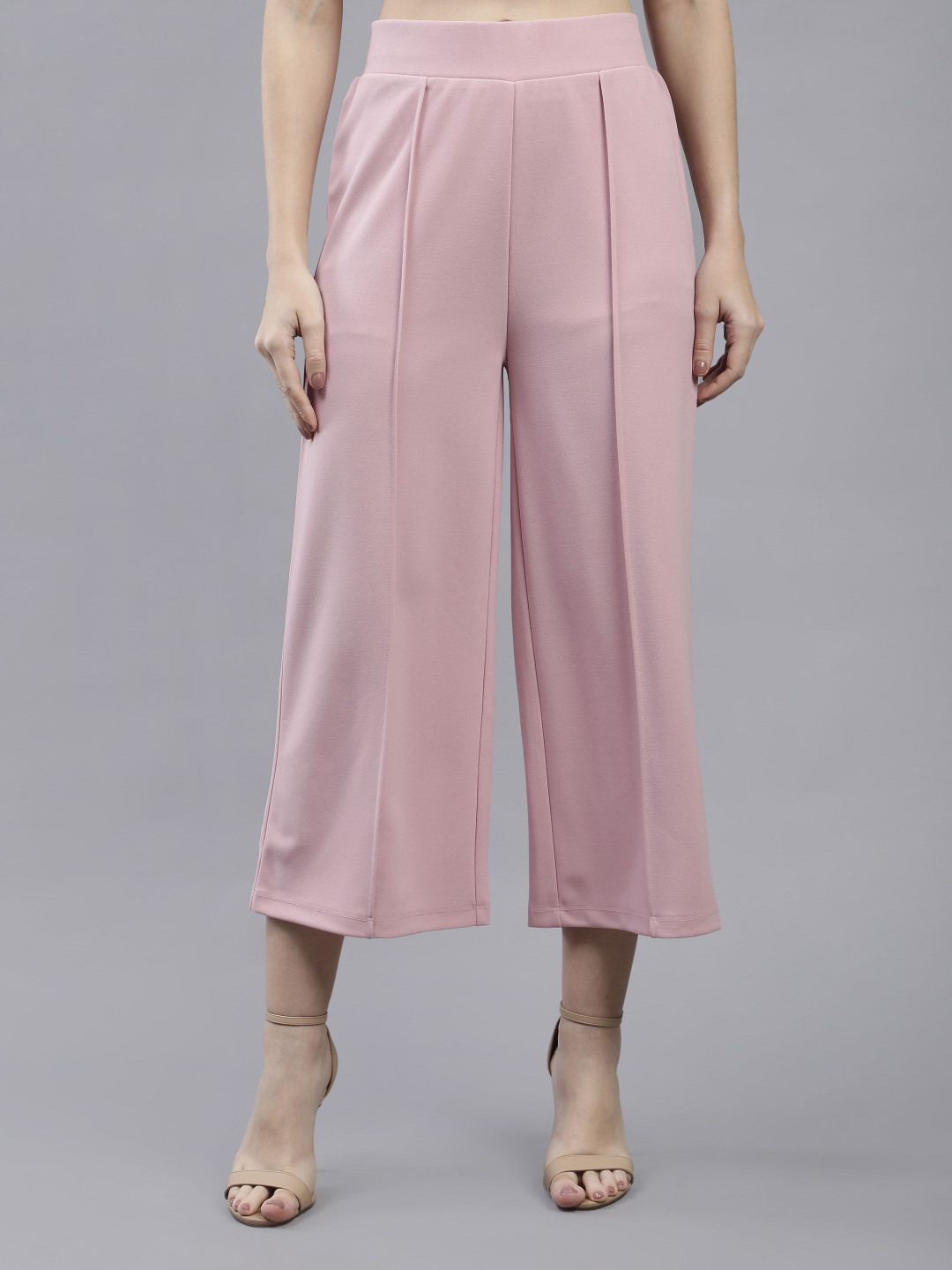 

SAFFE Women Wide Leg Trousers, Pink