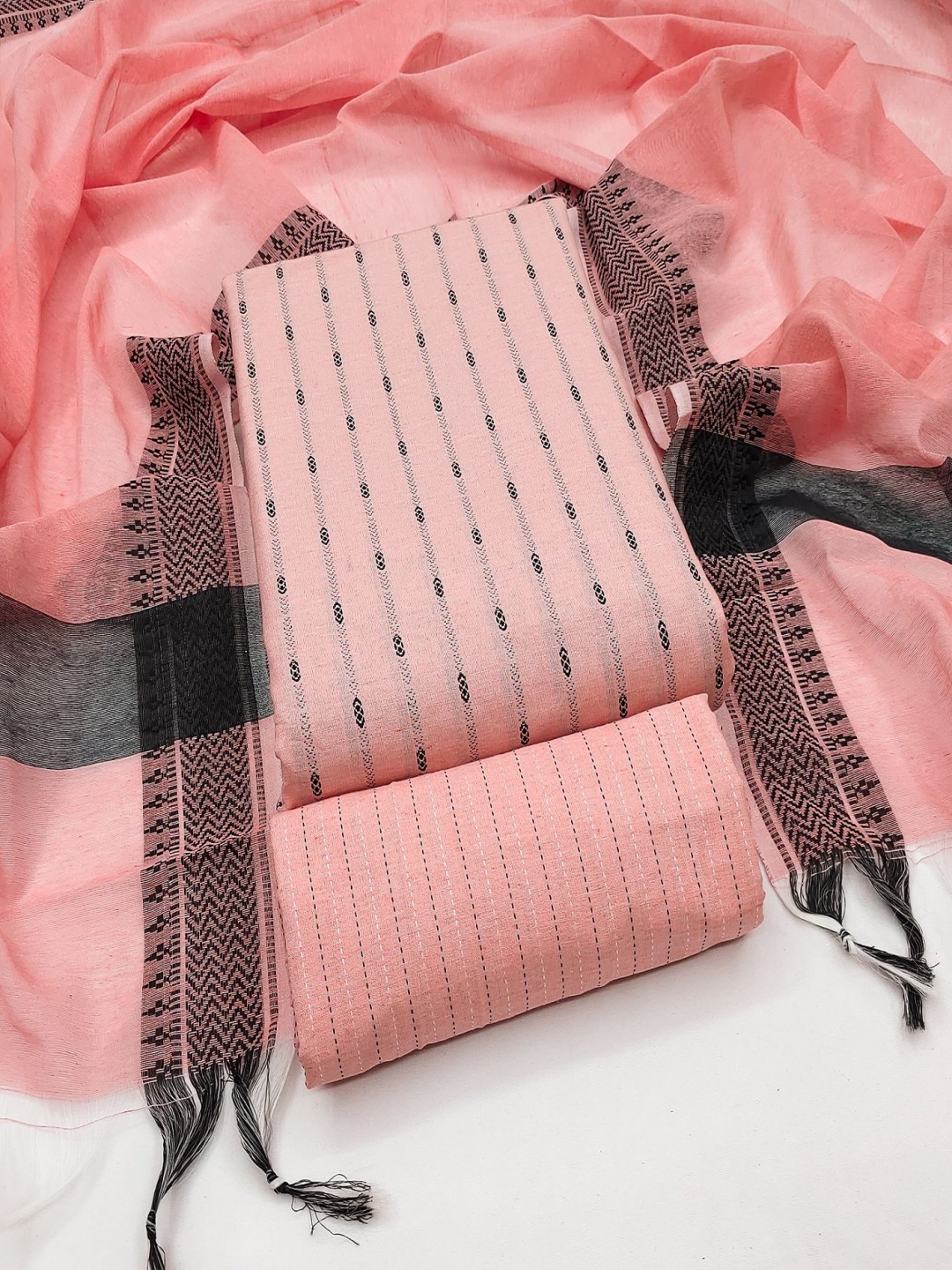 

A TO Z CART Printed Unstitched Dress Material, Pink