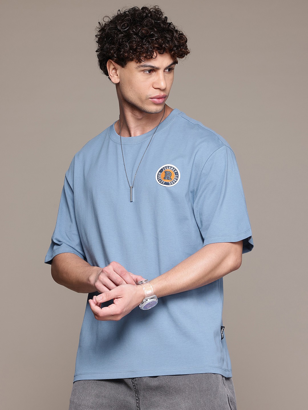 

The Roadster Lifestyle Co. Pure Cotton Relaxed T-shirt, Blue