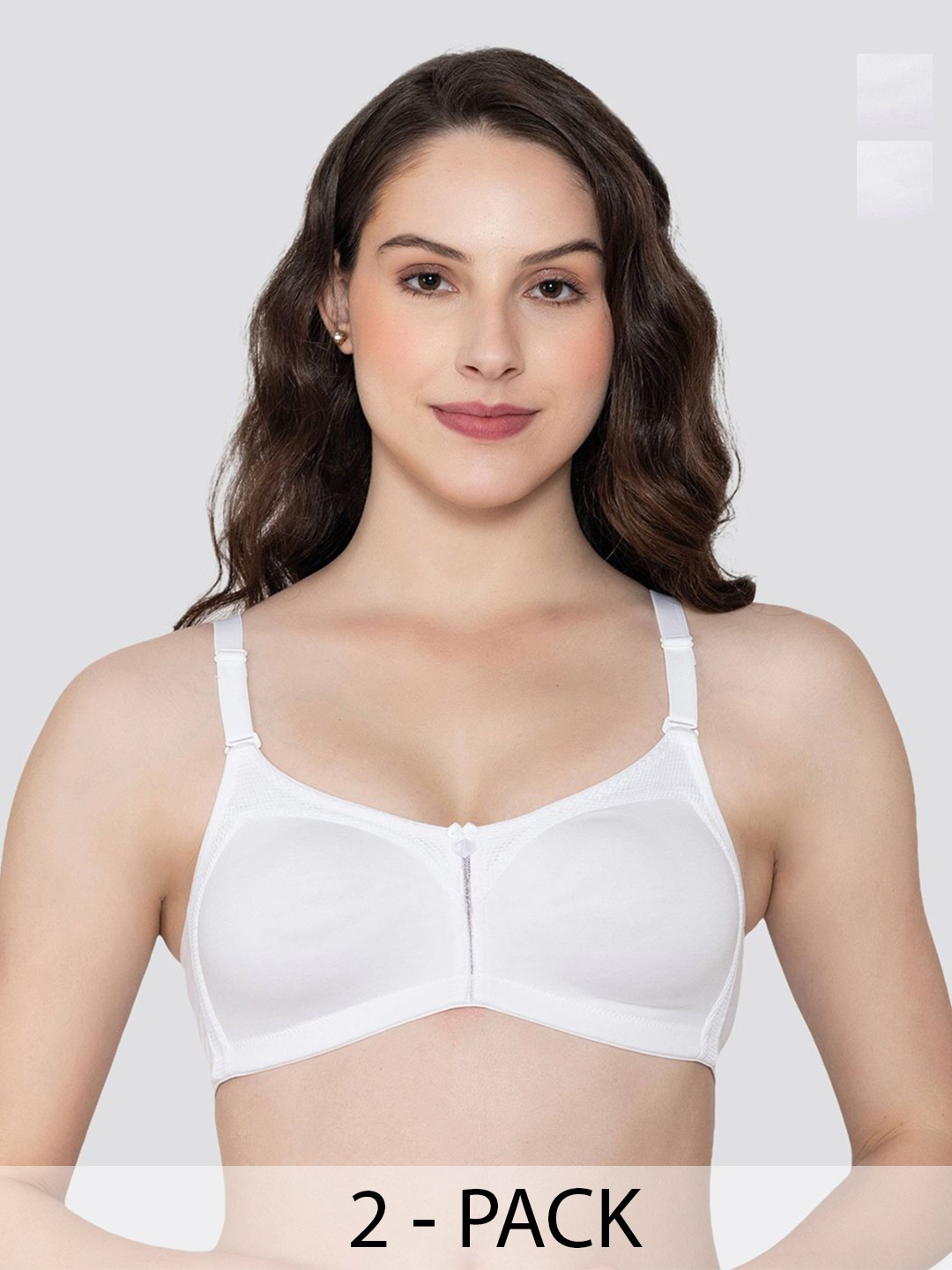 

K LINGERIE Pack of 2 Moody Non Padded Everyday Bra, White