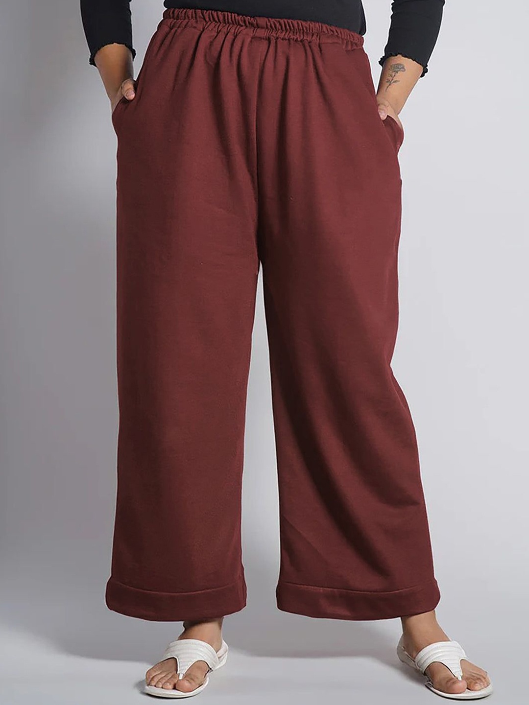 

LetsDressUp Women Coffee Fleece Palazzo, Coffee brown