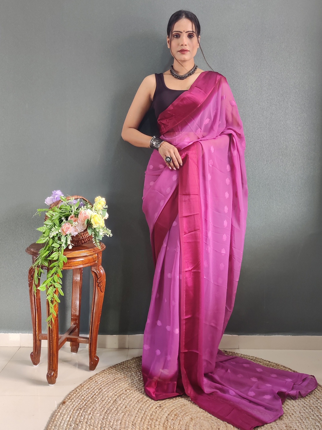 

Upalksh Woven Design Pure Cotton Kota Saree, Pink