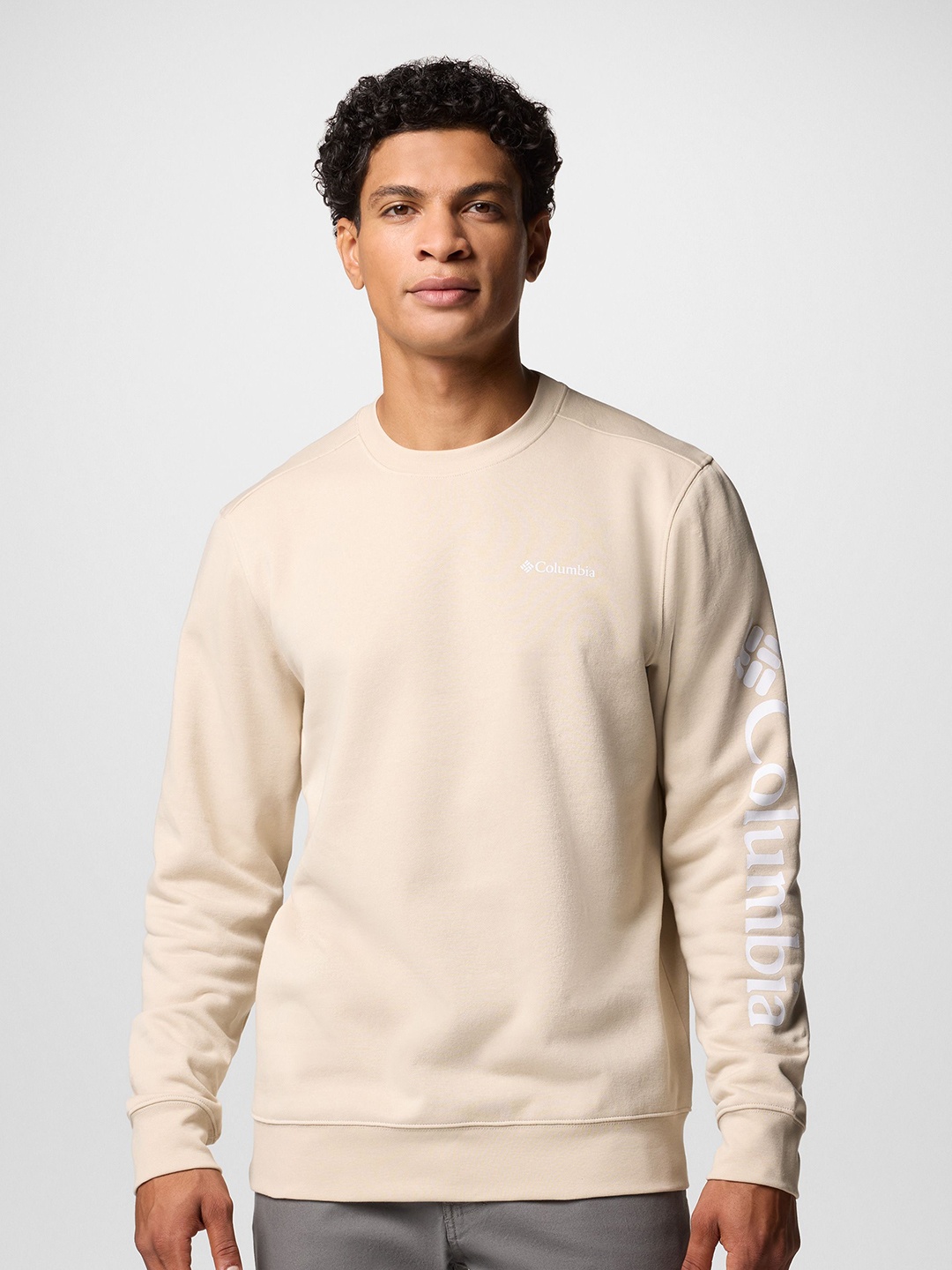 

Columbia Men Round Neck Long Sleeve Pullover Sweatshirt, Beige