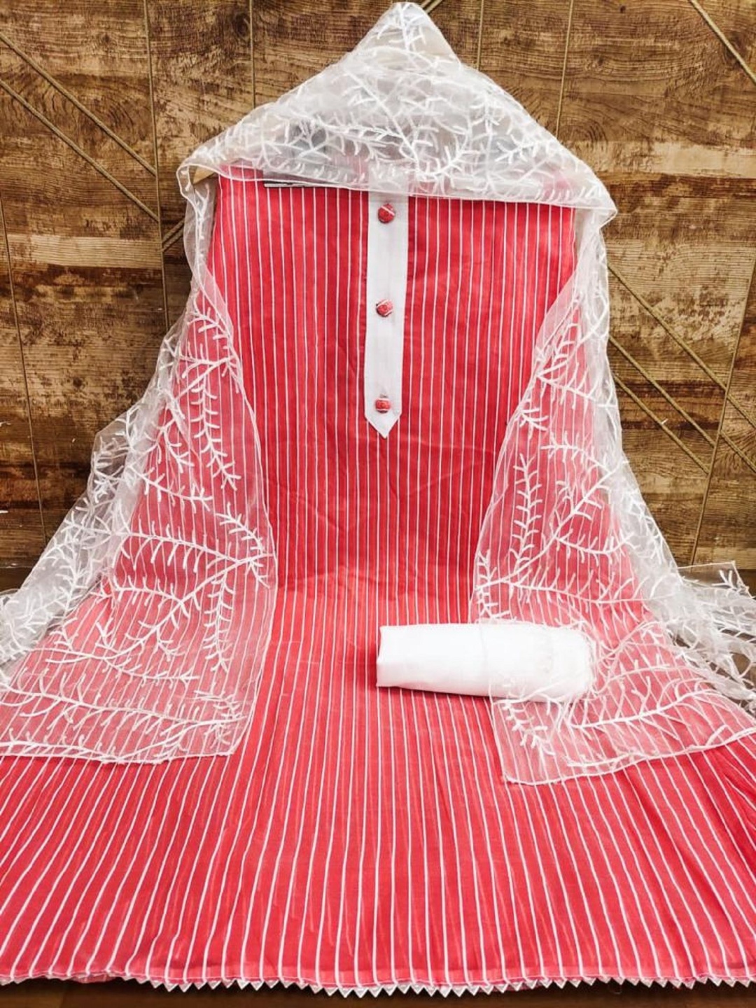 

A TO Z CART Printed Unstitched Dress Material, Pink
