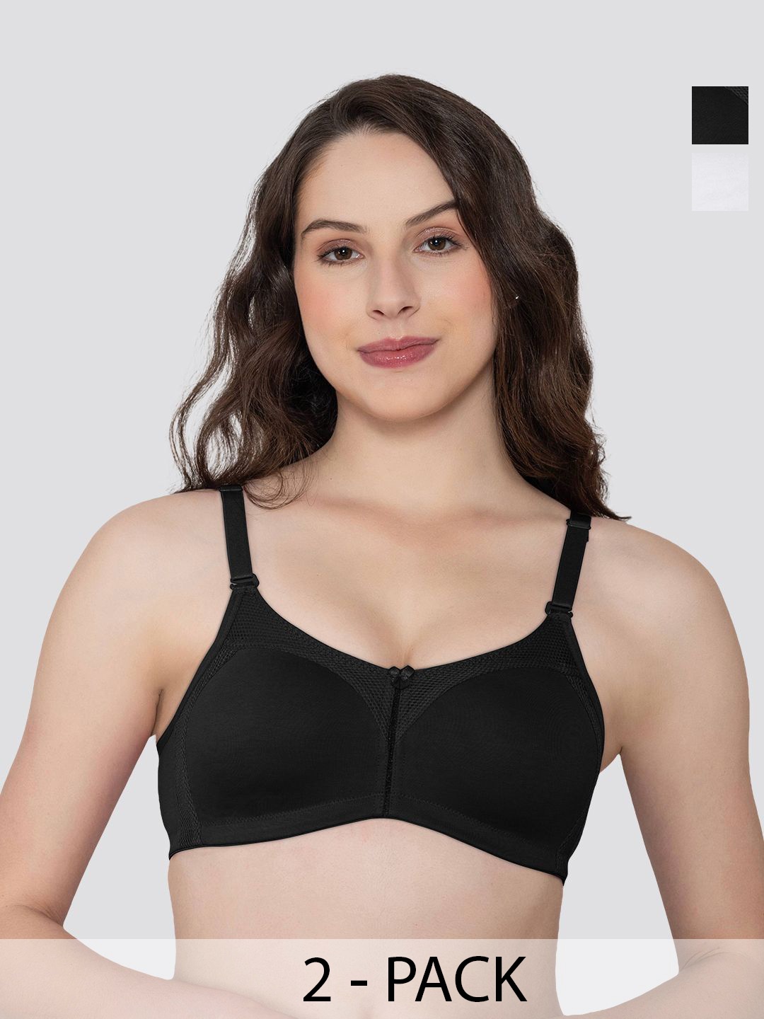 

K LINGERIE Pack of 2 Moody Non Padded Everyday Bra, White