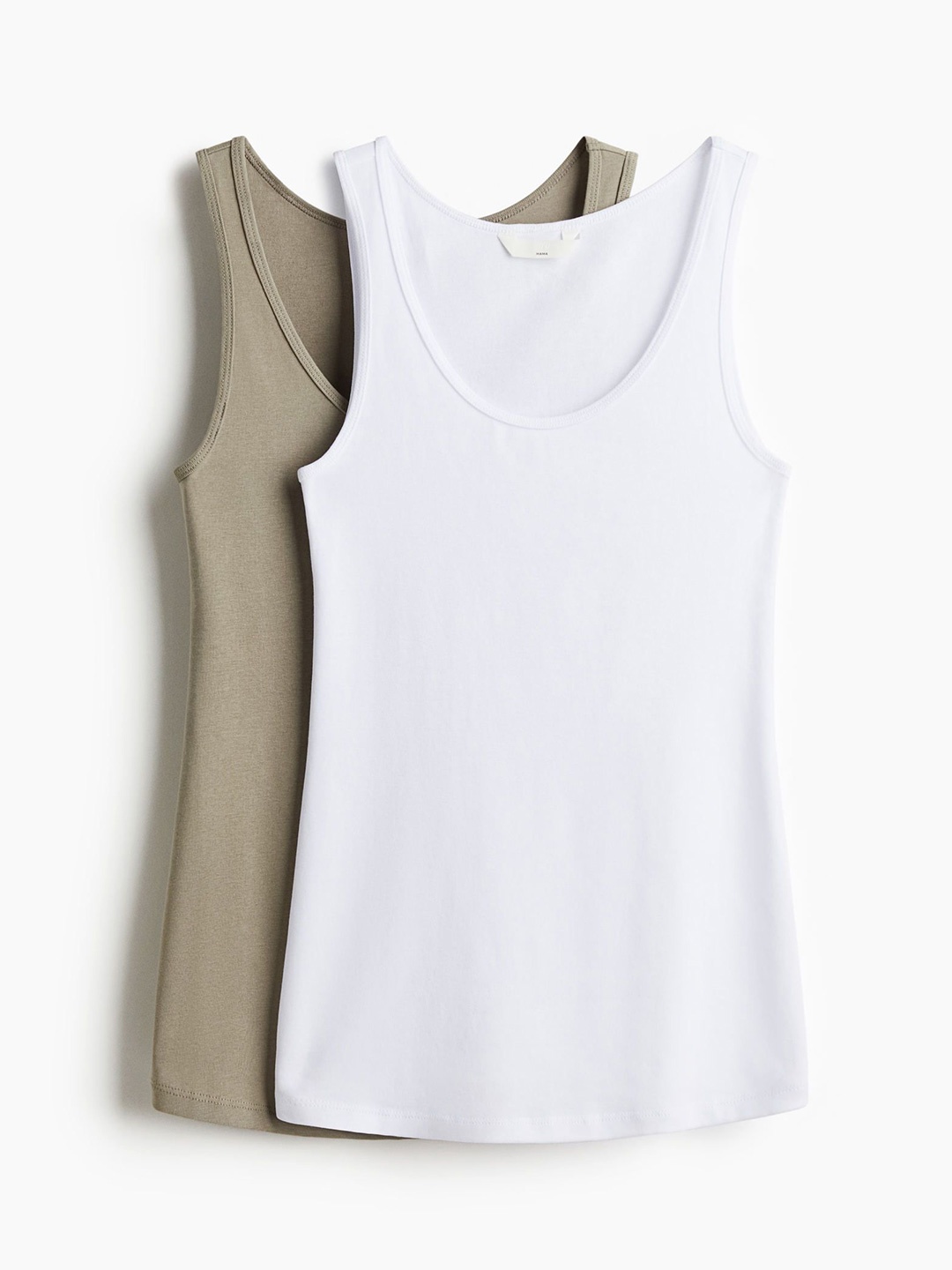 

H&M Mama 2-Pack Cotton vest Tops, Green