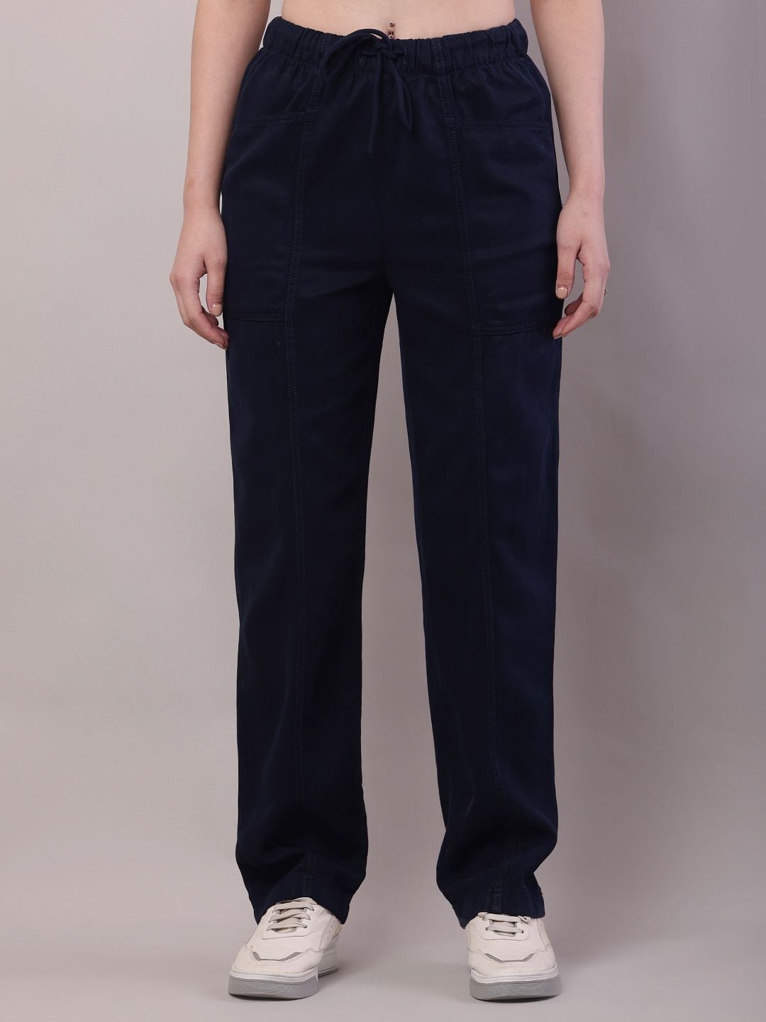 

NoBarr Women Regular Fit Mid-Rise Cotton Trouser, Blue