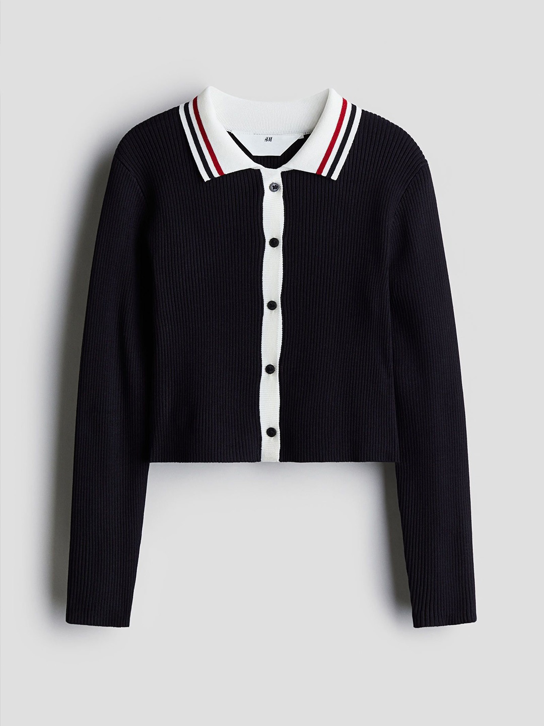 

H&M Rib-Knit Cardigan, Blue