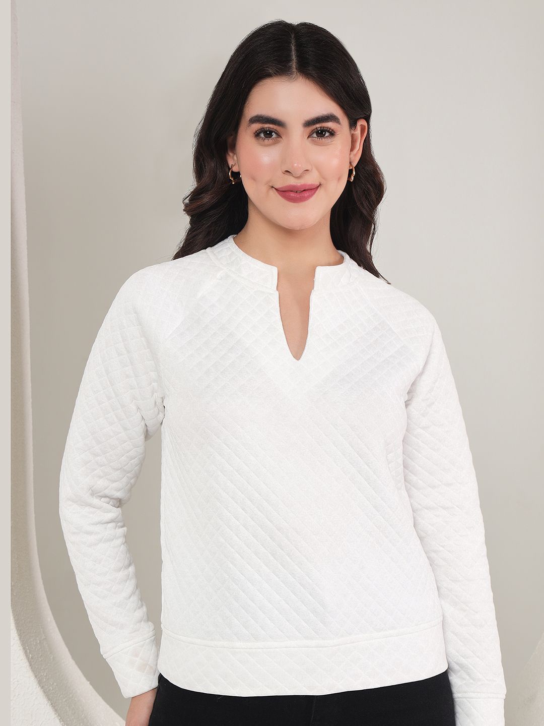 

BAESD Women Round Neck Sweatshirt, White