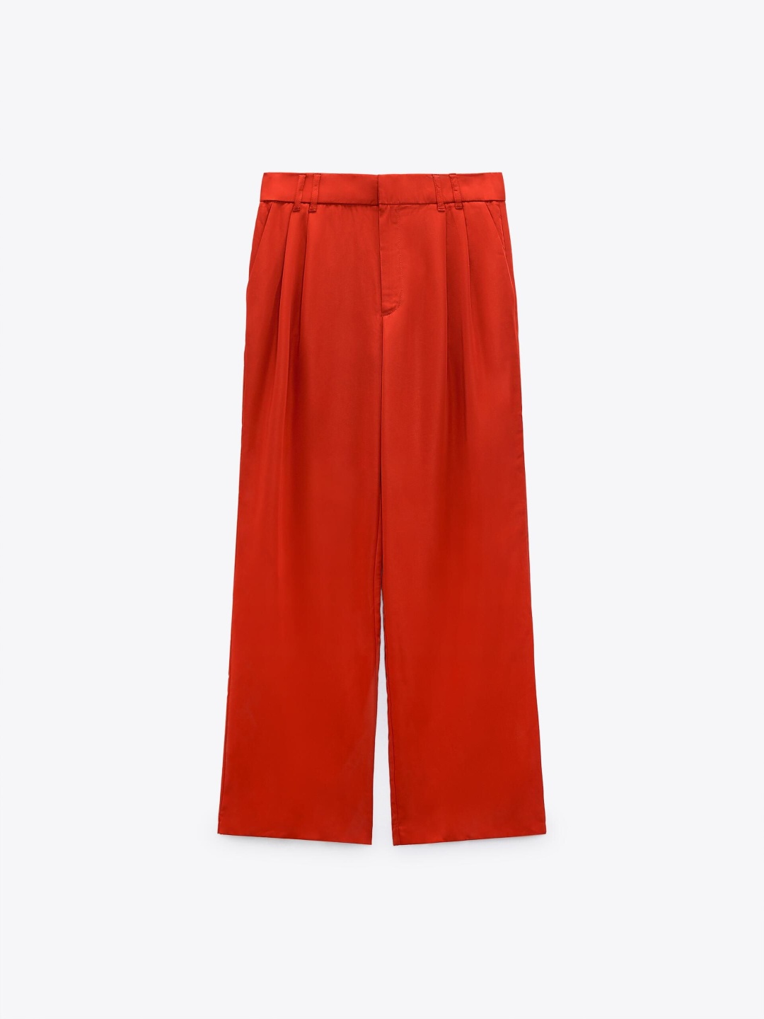 

ZARA Women Pleated Trousers, Red