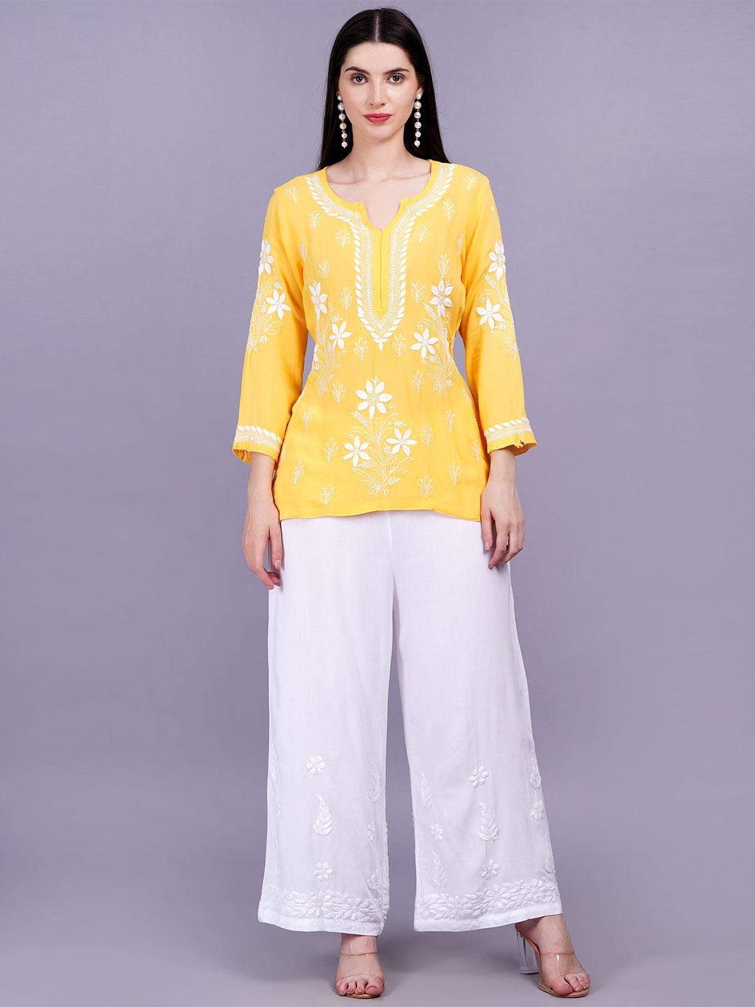 

SUFIZA LIFESTYLE Modal Kurti, Yellow
