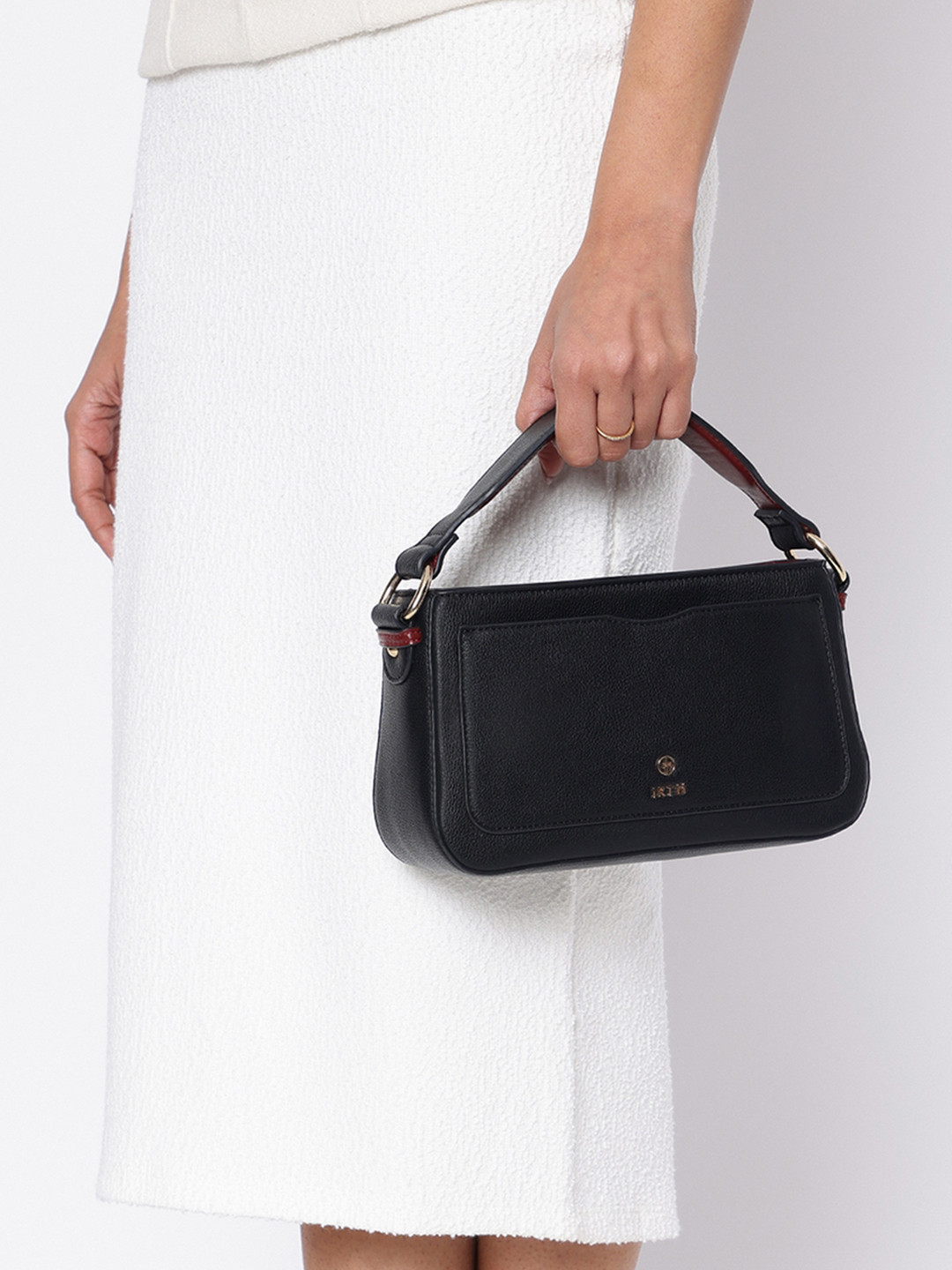 

IRTH Textured Structured Handheld Bag, Black