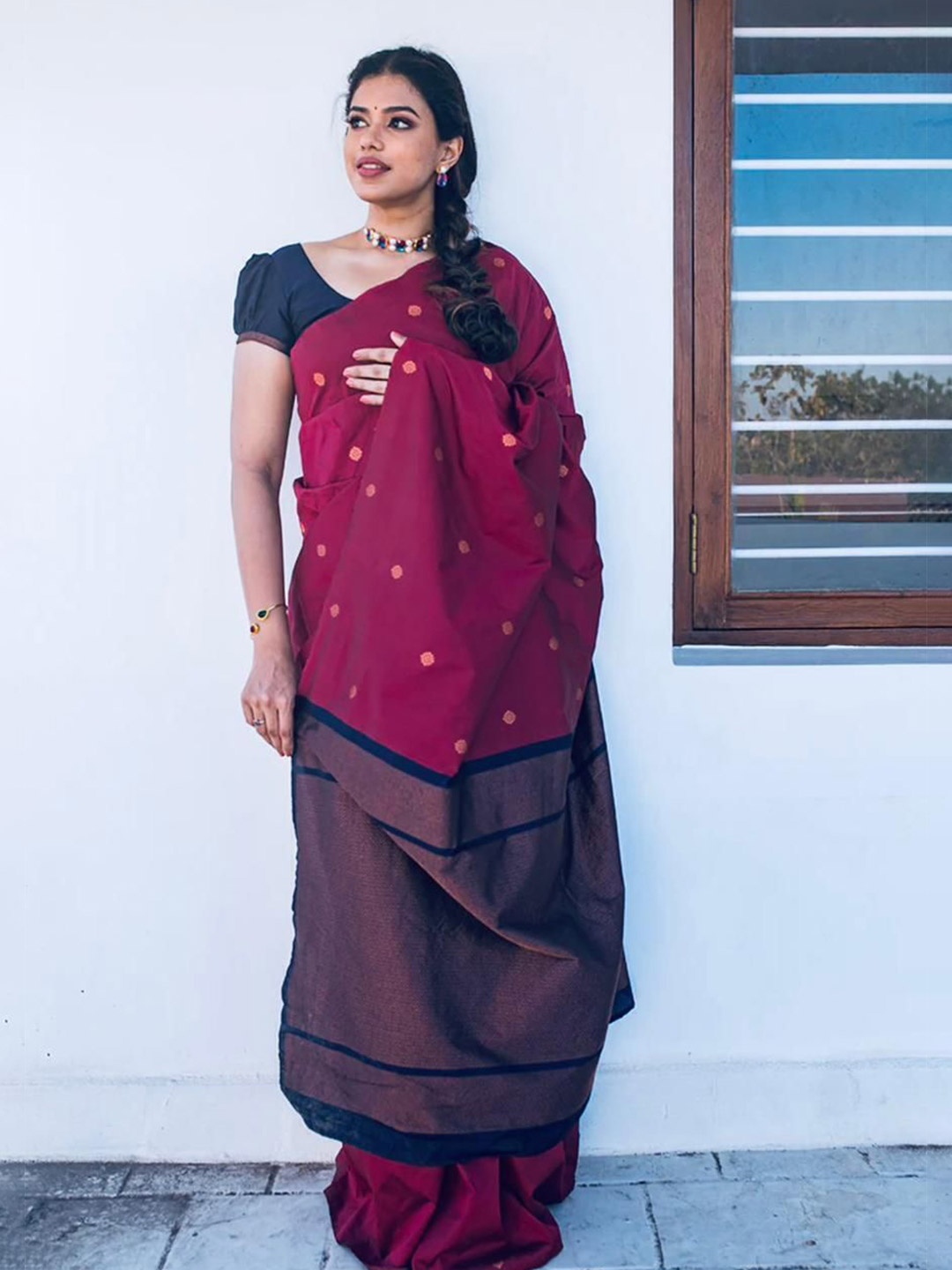 

Upalksh Zari Kanjeevaram Saree, Purple