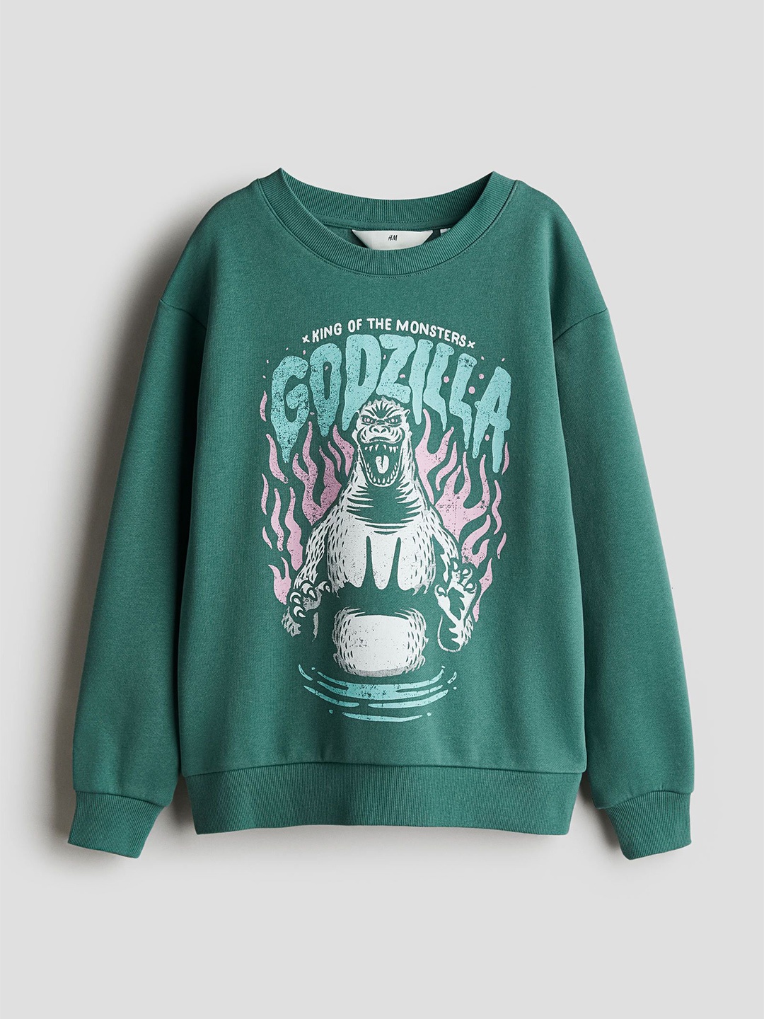 

H&M Printed Sweatshirt, Green