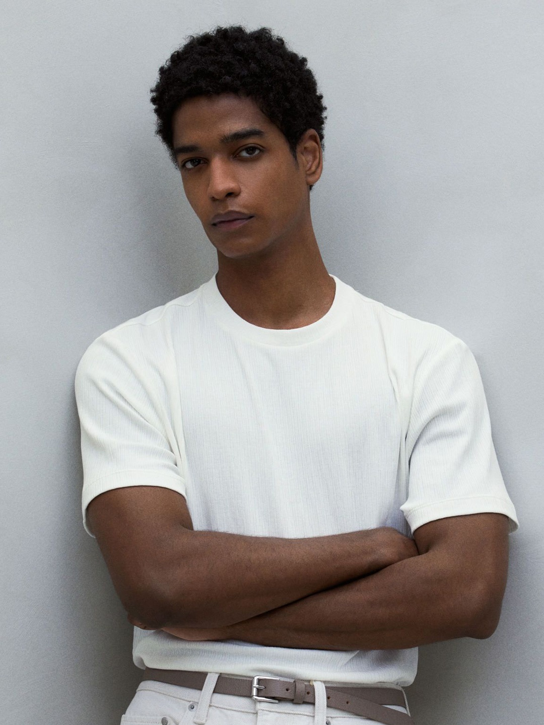 

H&M Regular Fit Textured T-shirt, White