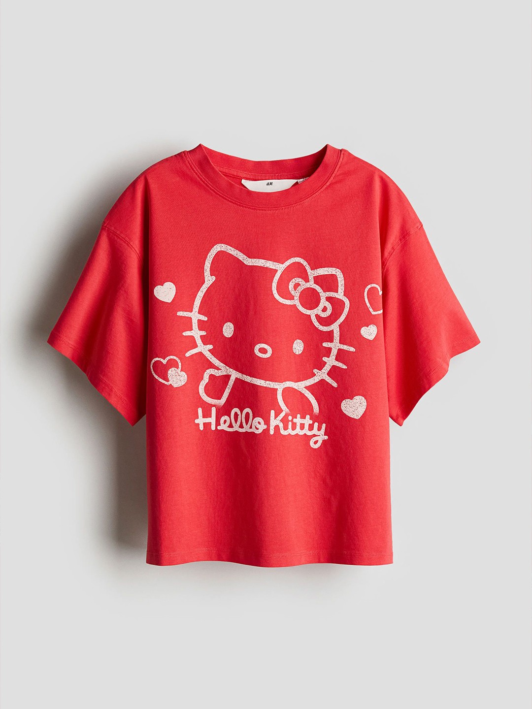 

H&M Printed Cotton T-shirt, Red