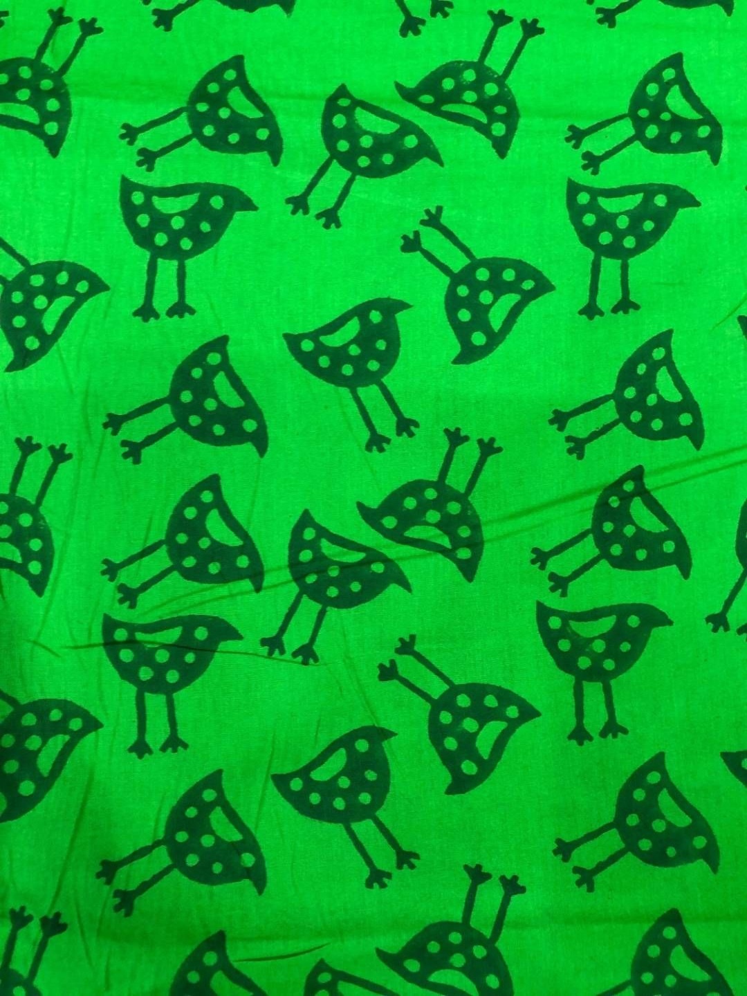 

PALASH Conversational Printed Block Technique Pure Cotton Unstitched Dress Material, Green