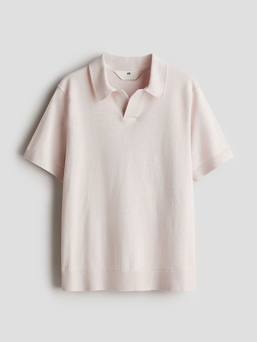 

H&M Fine-Knit Polo Shirt, Pink