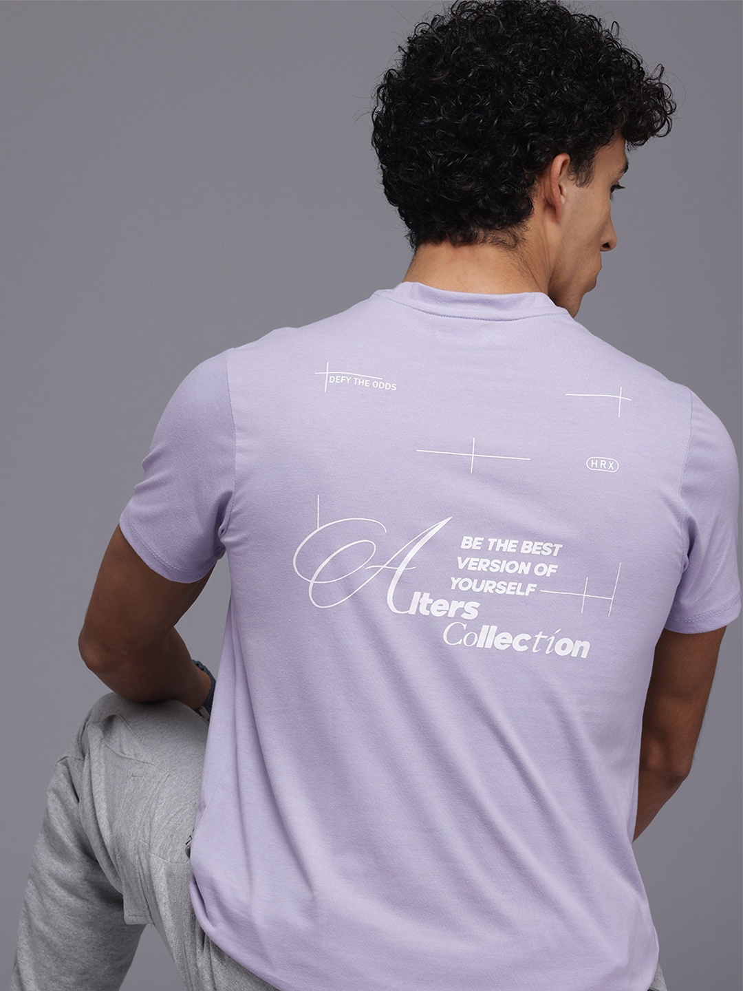 

HRX by Hrithik Roshan Men Typography Printed T-shirt, Lavender