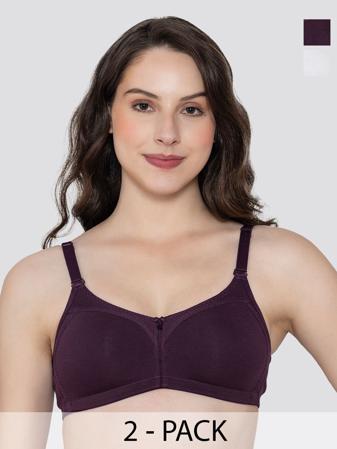

K LINGERIE Pack of 2 Moody Non Padded Everyday Bra, White