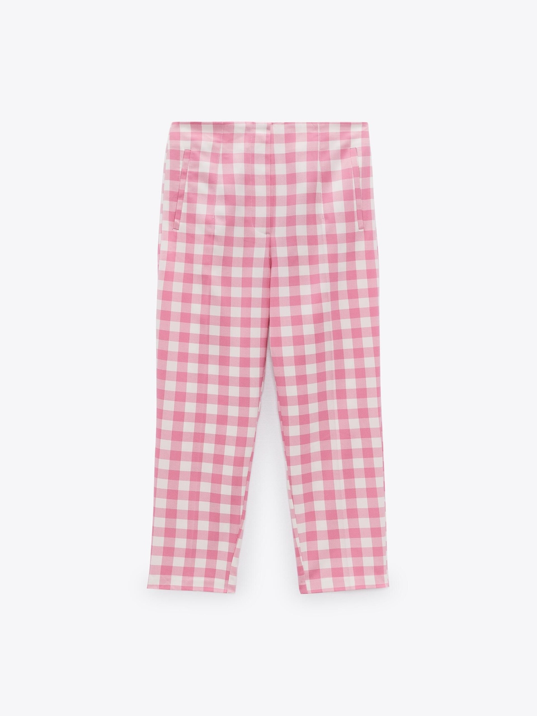 

ZARA Women Checked Trousers, White