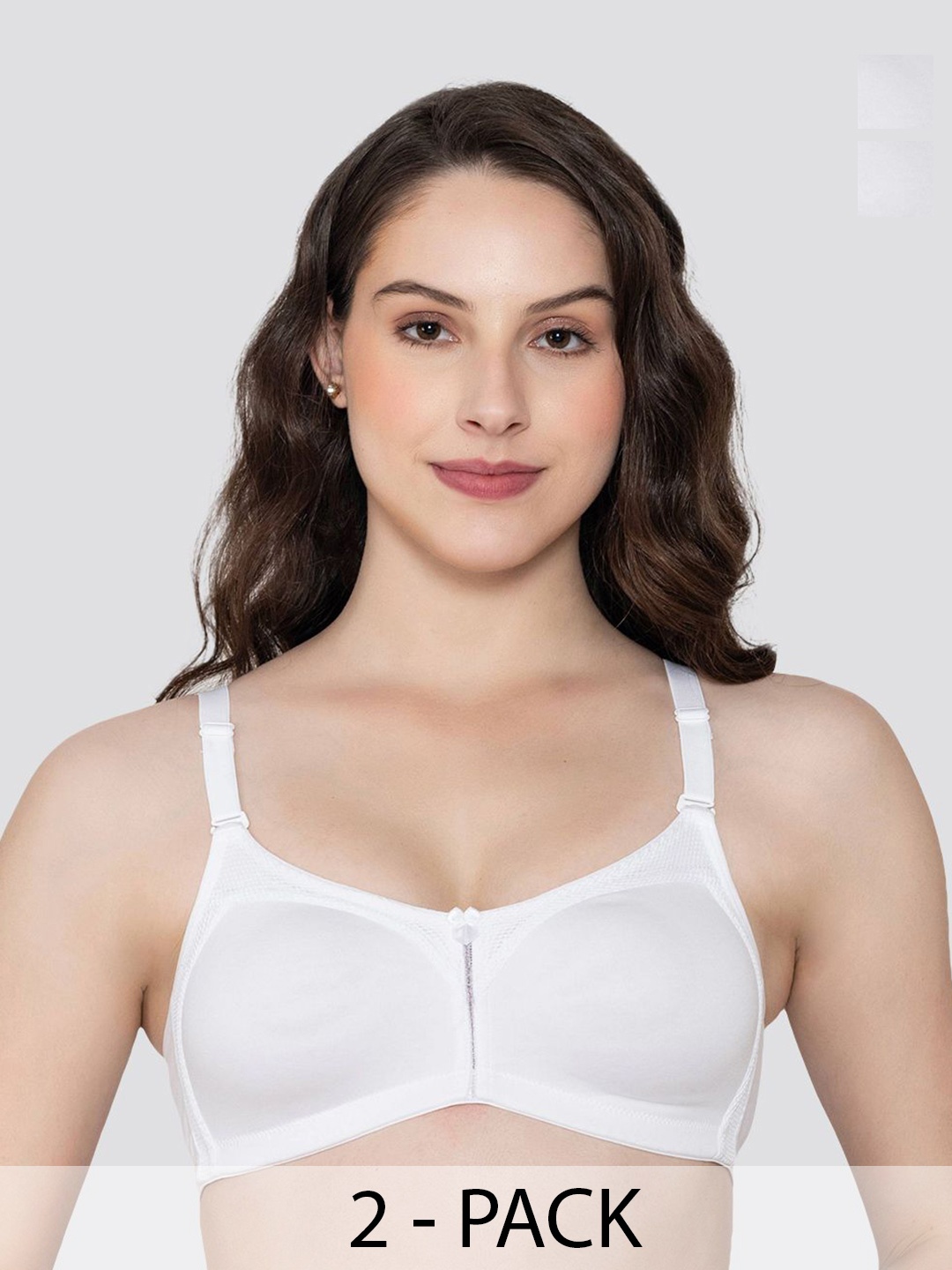 

K LINGERIE Pack of 2 Moody Non Padded Everyday Bra, White