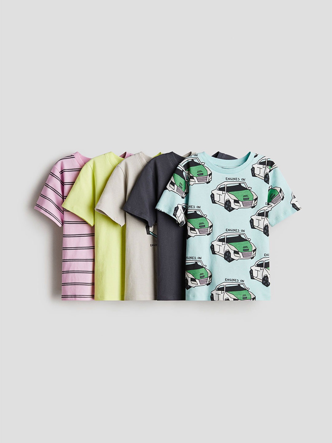 

H&M 5-Pack Jersey T-Shirts, Beige