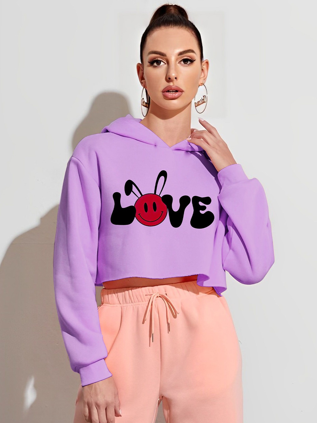 

Kushi Flyer Women Printed Hooded Sweatshirt, Lavender