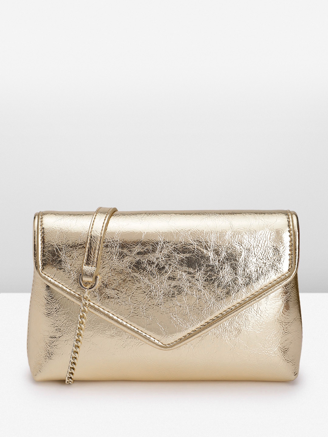 

MANGO PU Structured Sling Bag, Gold