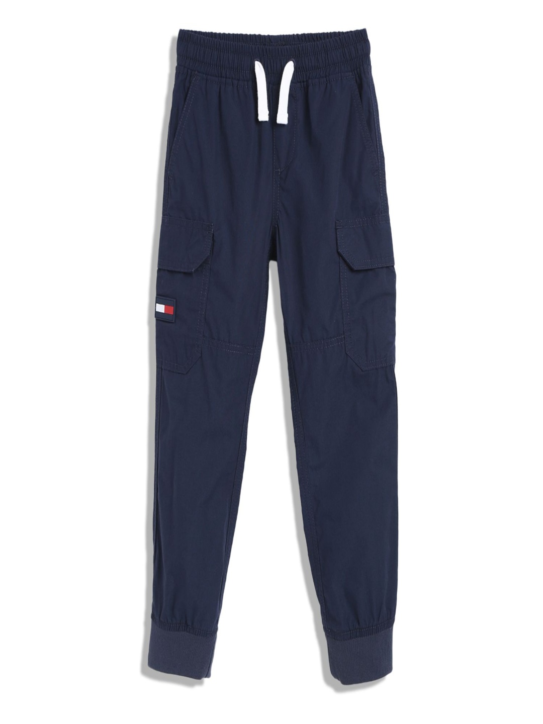 

Tommy Hilfiger Boys Regular Fit Mid-Rise Cotton Cargos, Blue