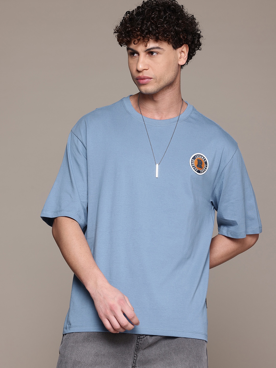 

The Roadster Lifestyle Co. Pure Cotton Relaxed T-shirt, Blue