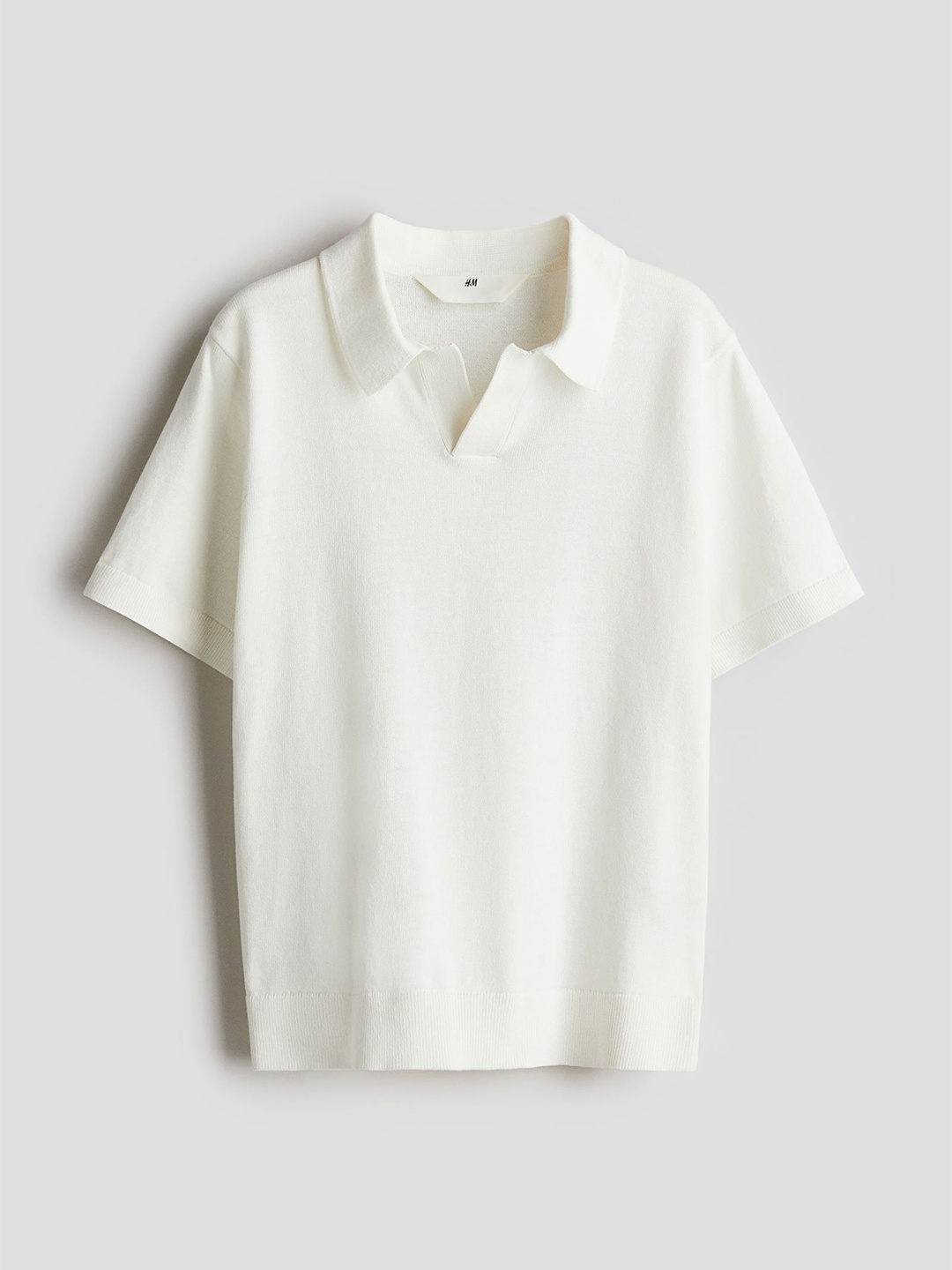 

H&M Fine-Knit Polo Shirt, White