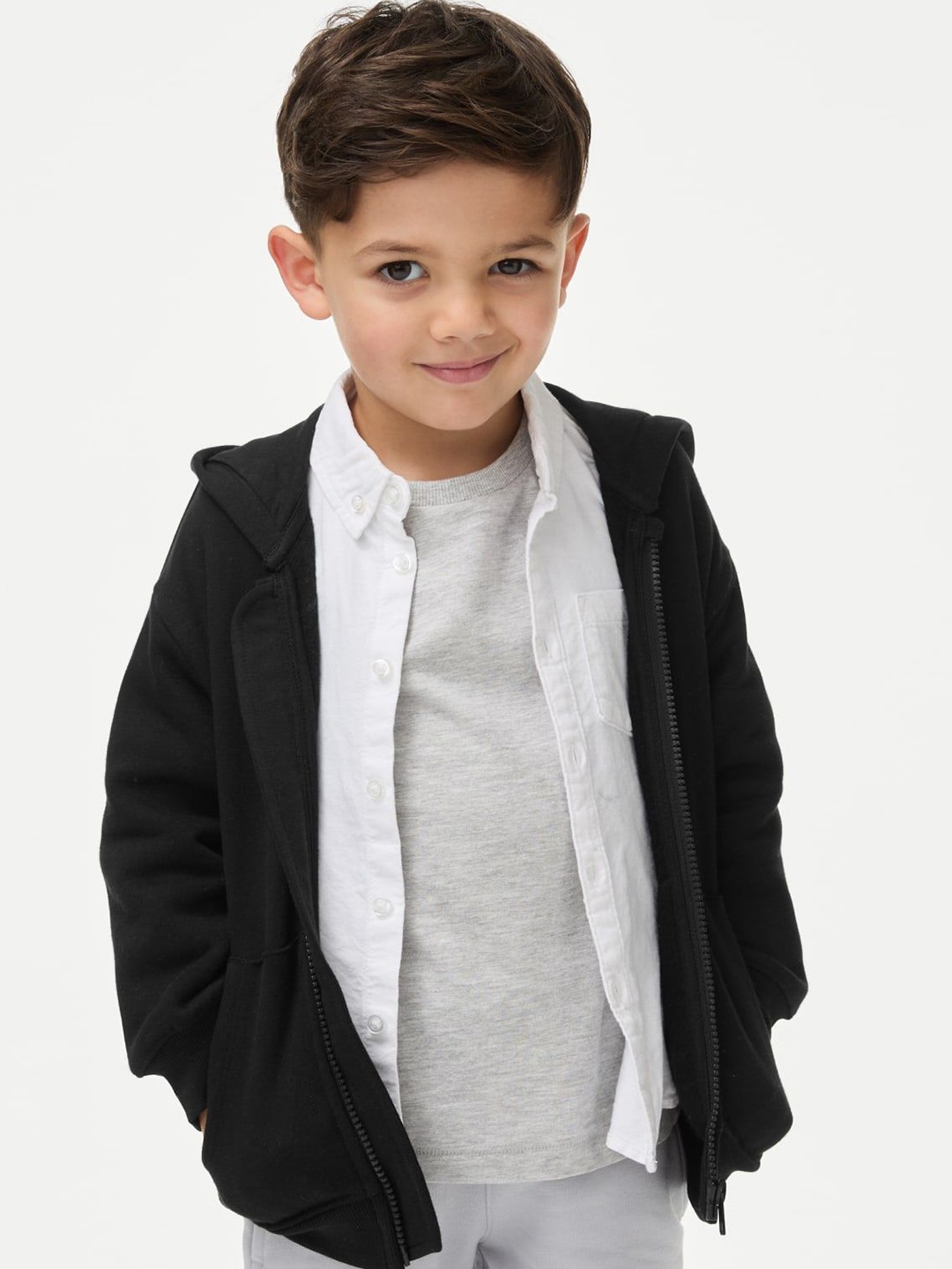 

Marks & Spencer Boys Cotton Hooded Sweatshirt, Black