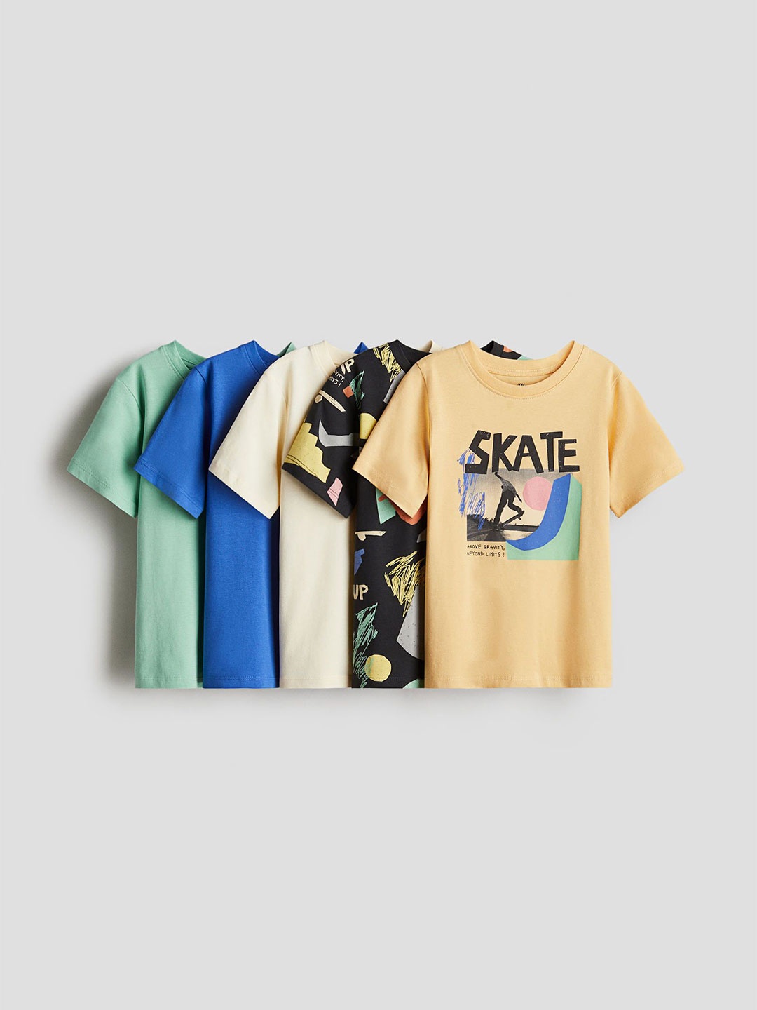 

H&M 5-Pack Jersey T-Shirts, Black
