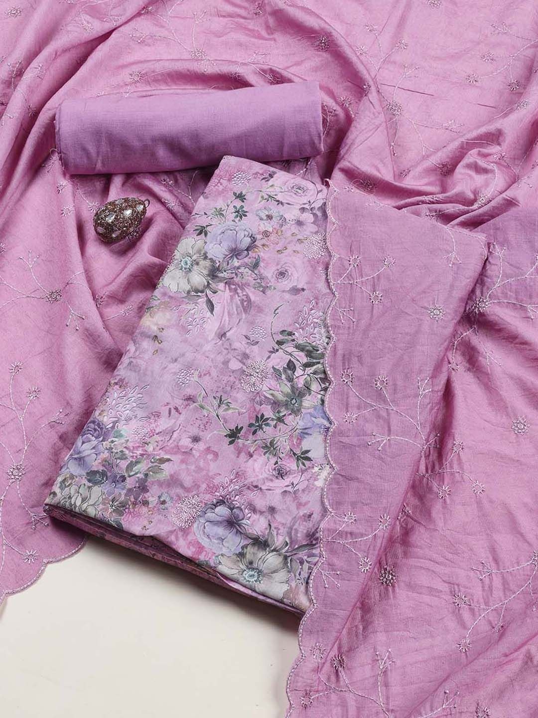 

Meena Bazaar Printed Unstitched Dress Material, Purple