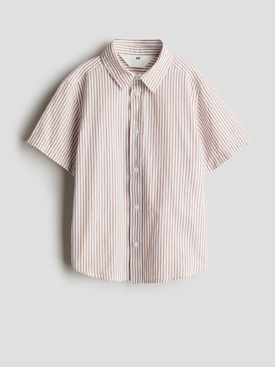 

H&M Short-Sleeved Cotton Shirt, White