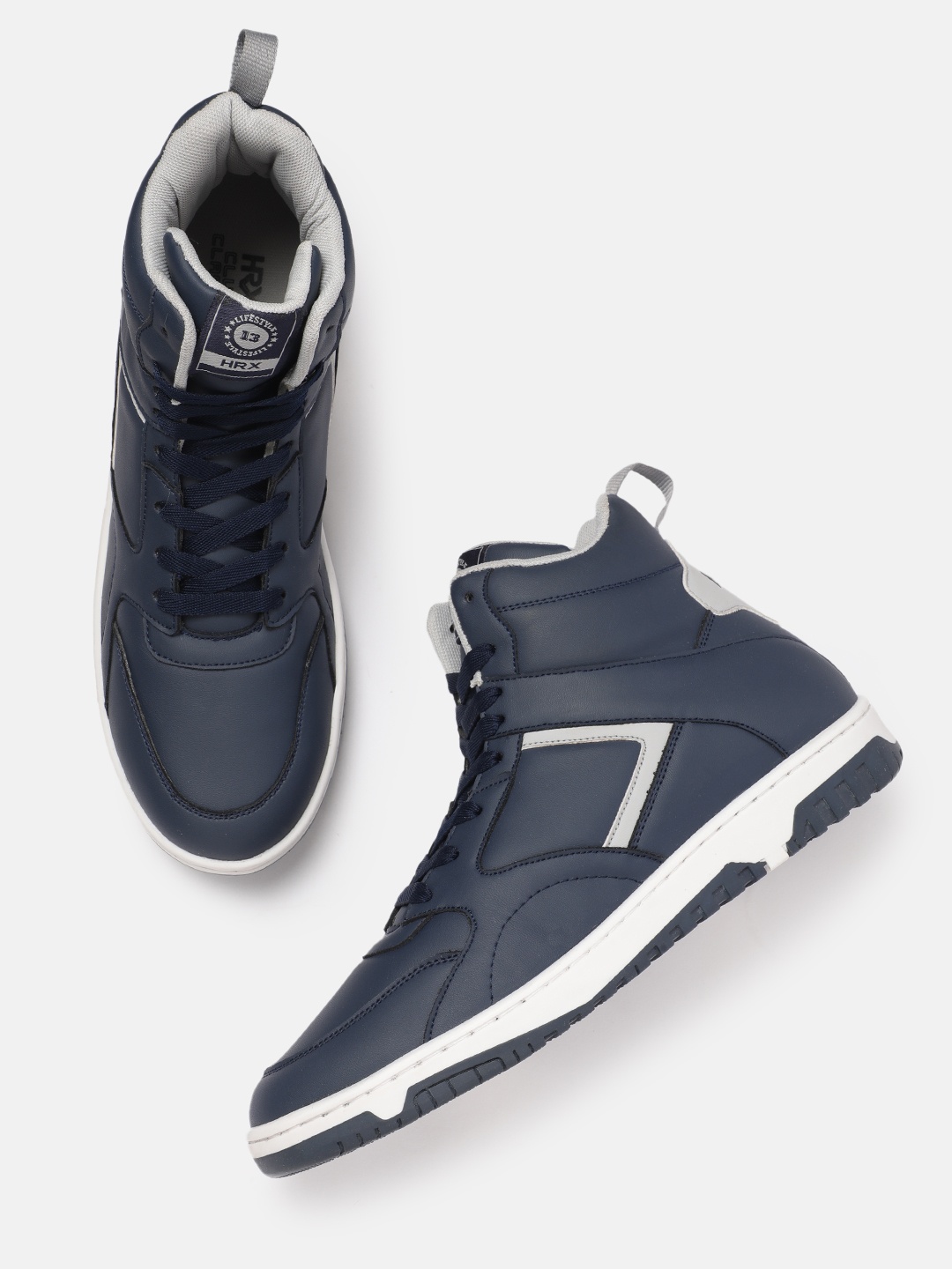 

HRX by Hrithik Roshan Men Mid-Top Everyday Sneakers, Navy blue