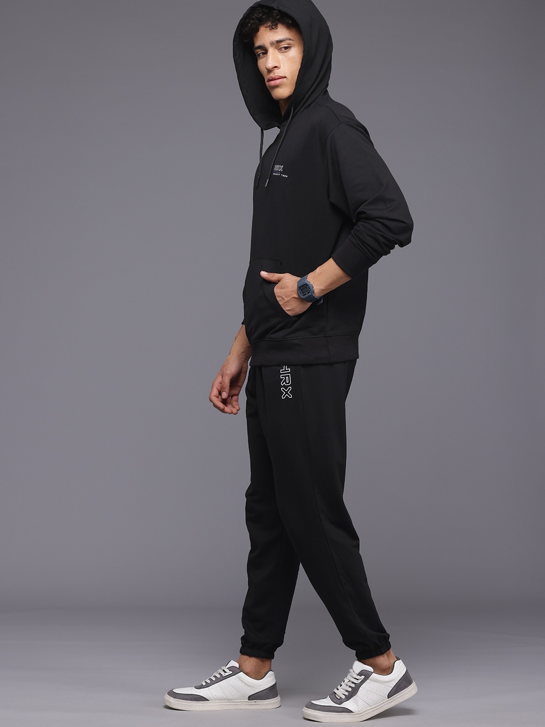 

HRX by Hrithik Roshan Printed Lifestyle Tracksuits, Black