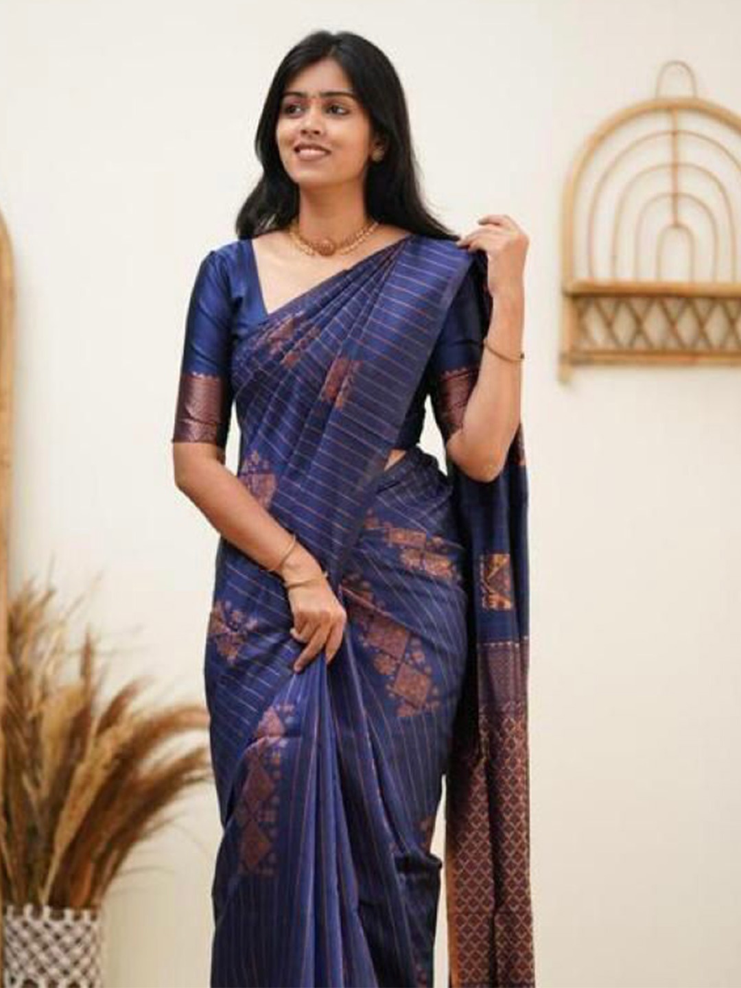 

Upalksh Pure Silk Tussar Saree, Blue
