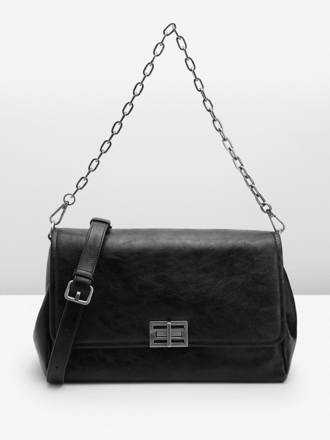 

MANGO Structured Shoulder Bag, Black