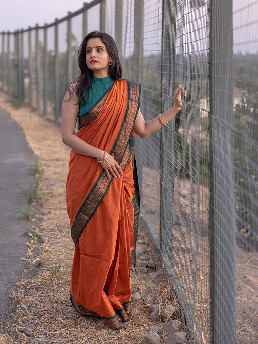 

Upalksh Woven Design Zari Kanjeevaram Saree, Orange