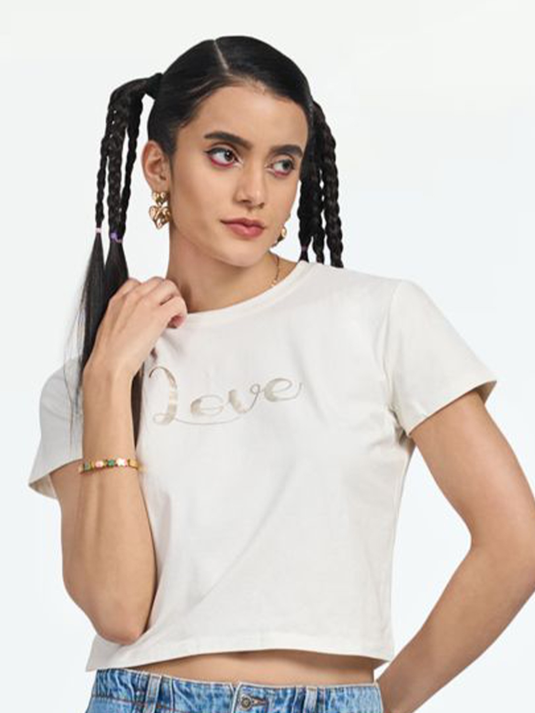 

LOVEGEN Women Typography Printed T-shirt, White