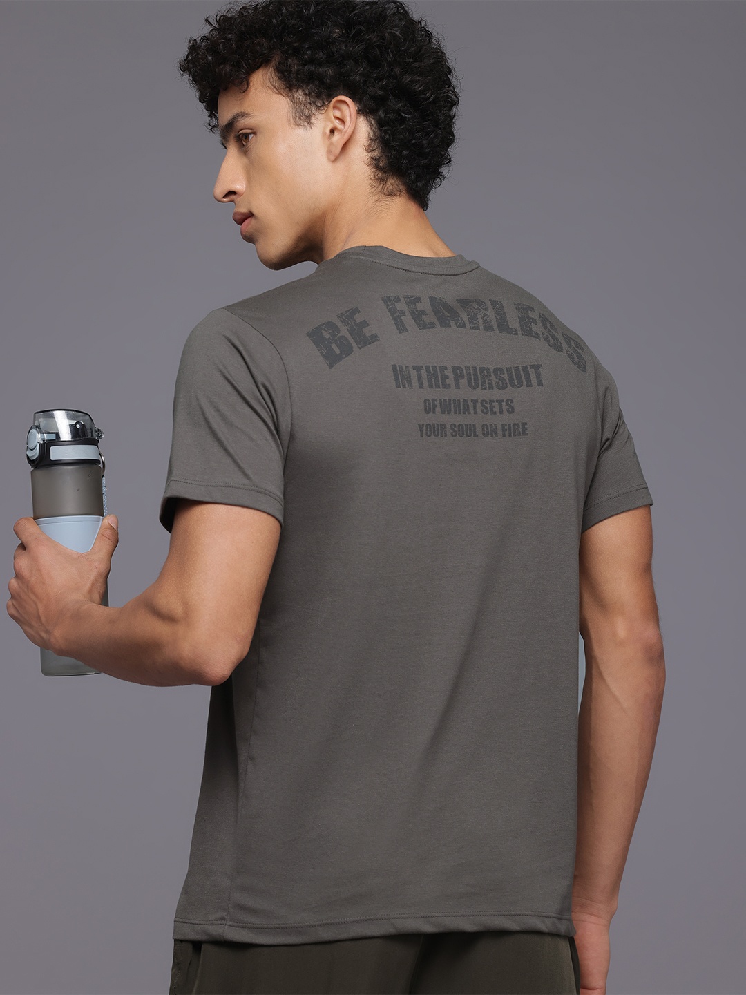 

HRX by Hrithik Roshan Rapid-Dry Running T-shirt, Taupe